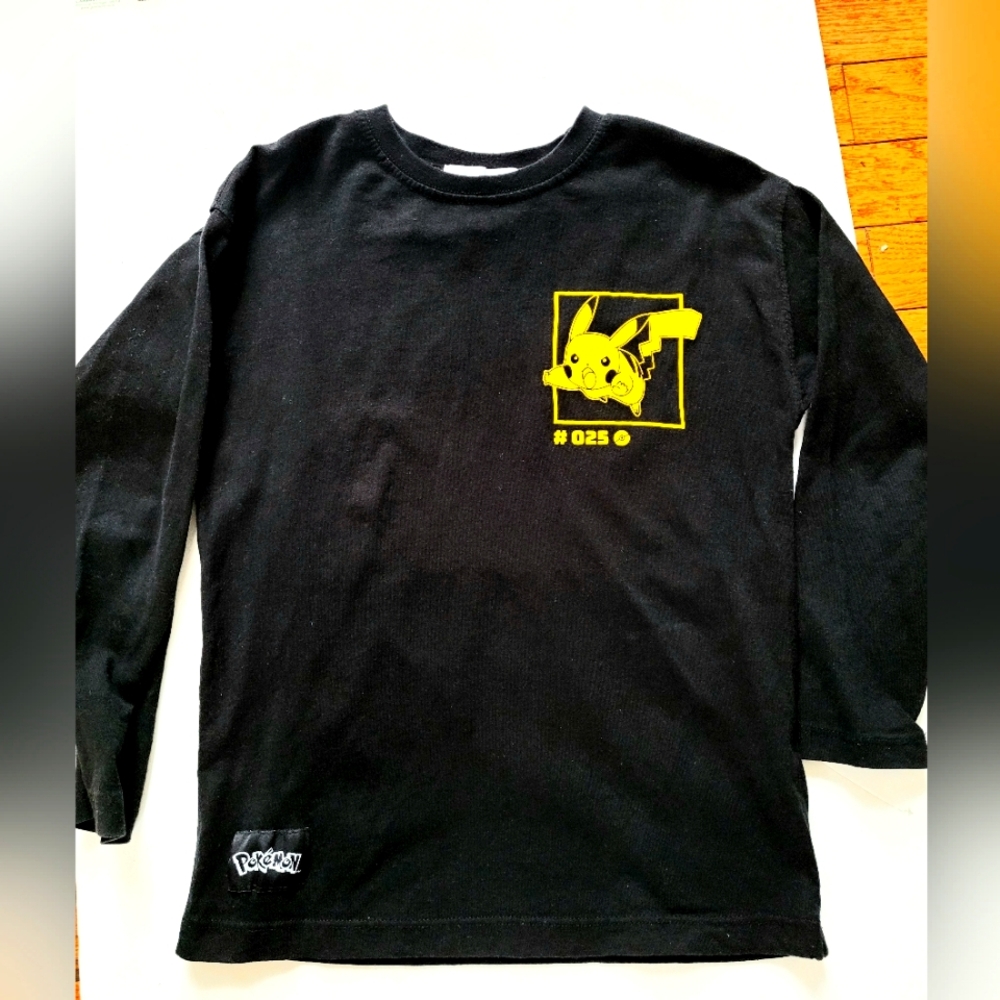 Zara pokemon kids shirt size 7-8 black and yellow